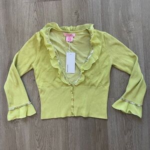Reformation Vintage Green Cardigan Top XS